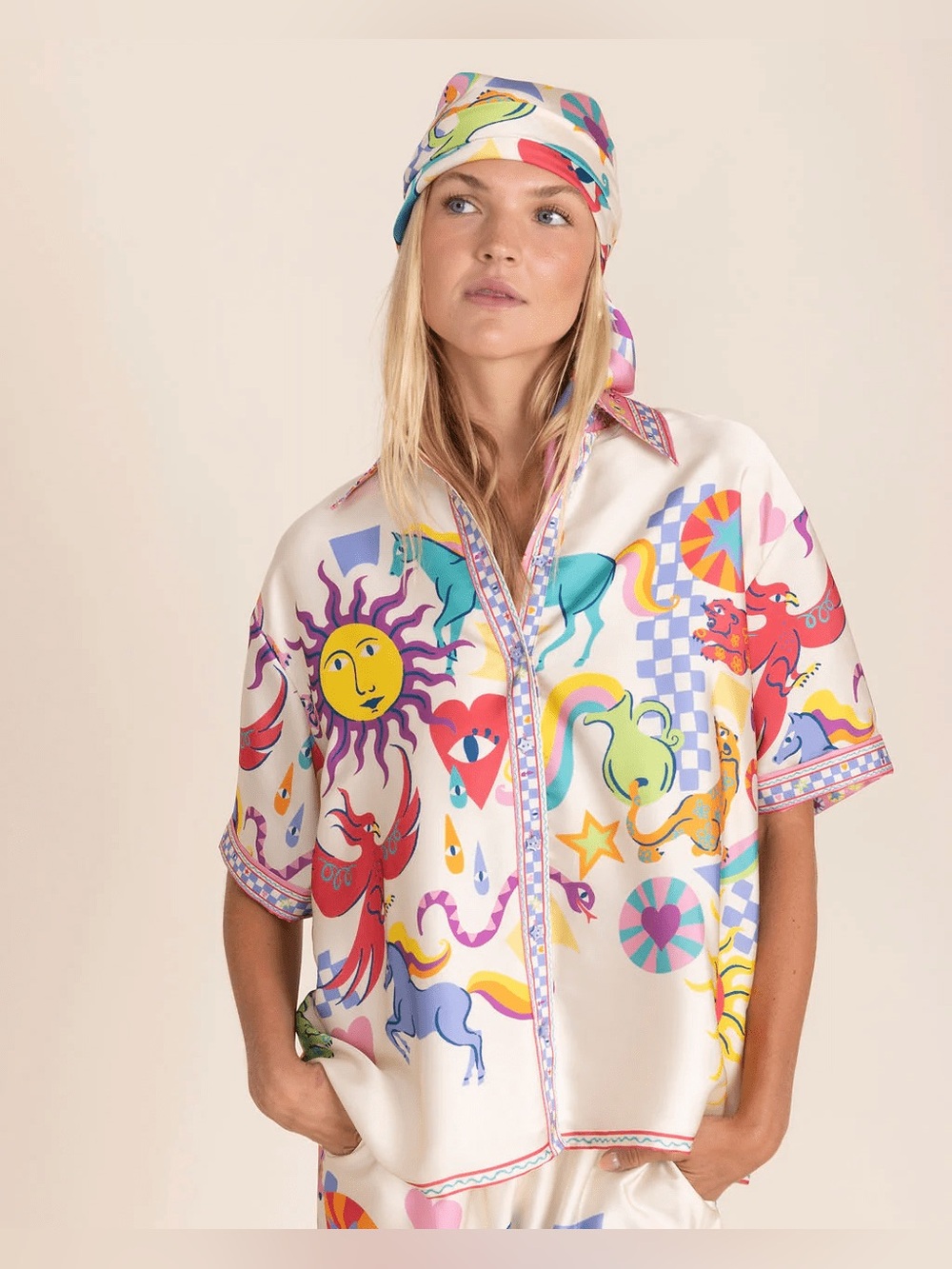Alden Adair Molly Top in Zodiac Print, Size XS